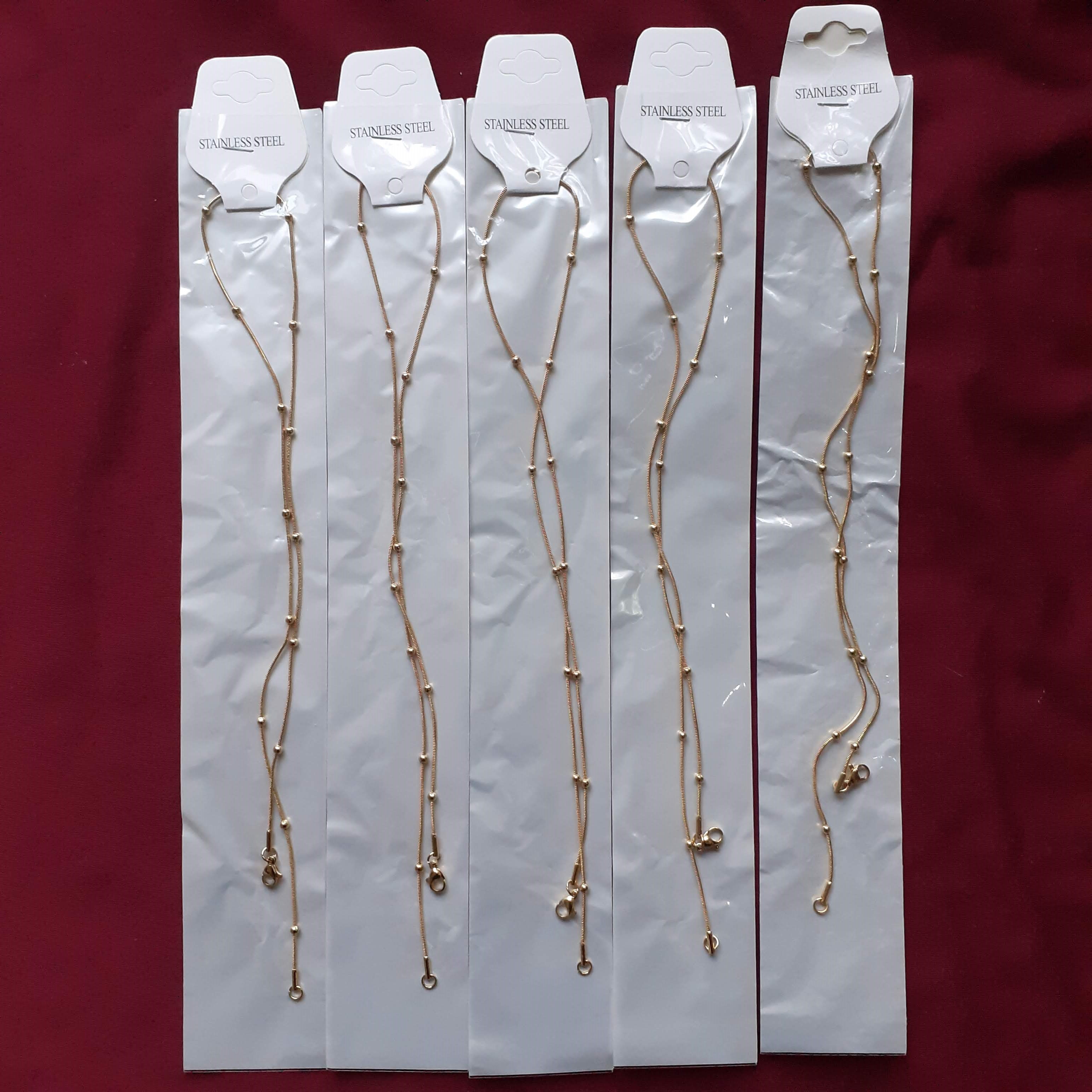 12 Collares dorados de acero inoxidable (50 cm)