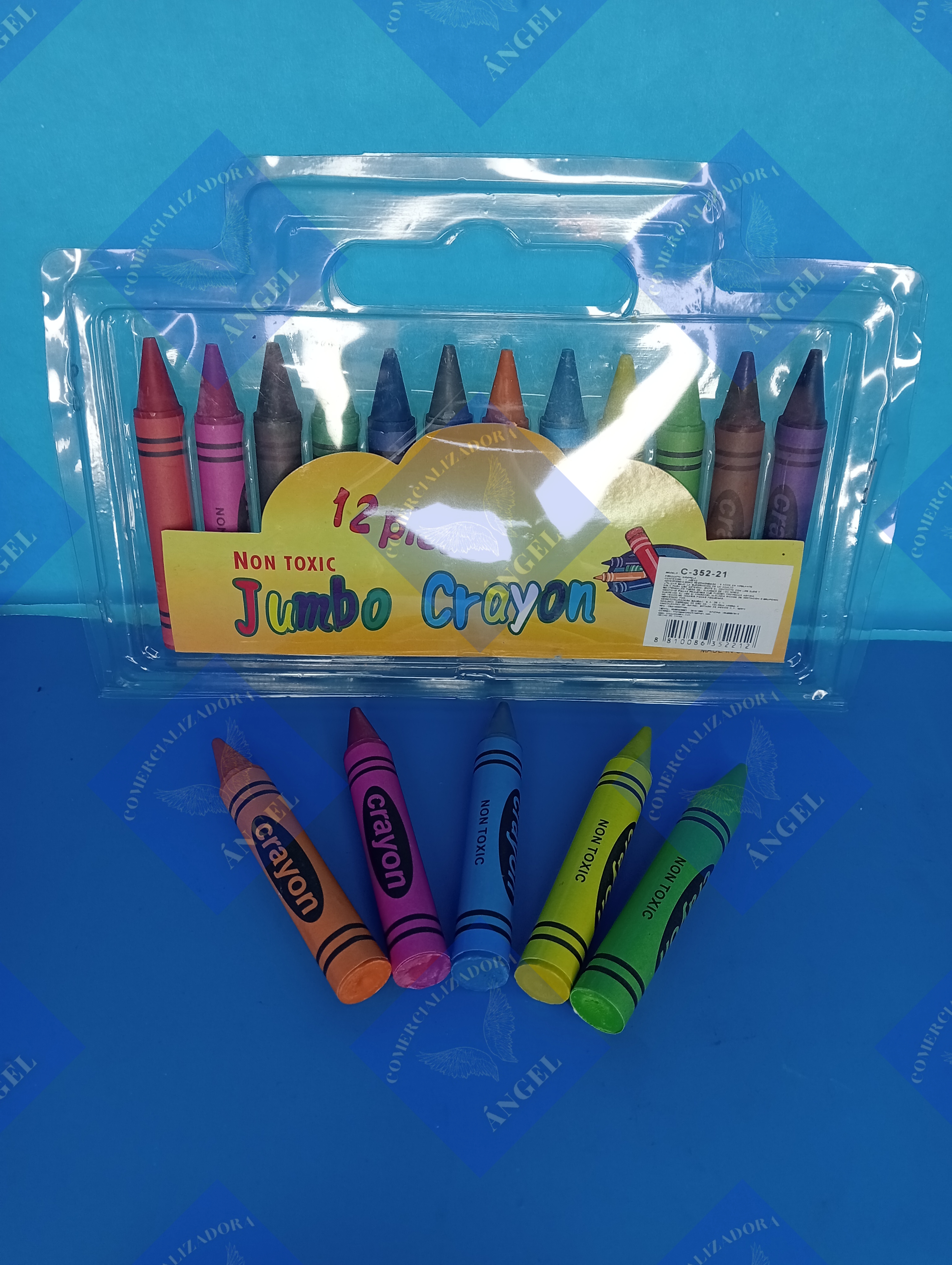 Paquete de 6 Estuche con 12 crayolas jumbo