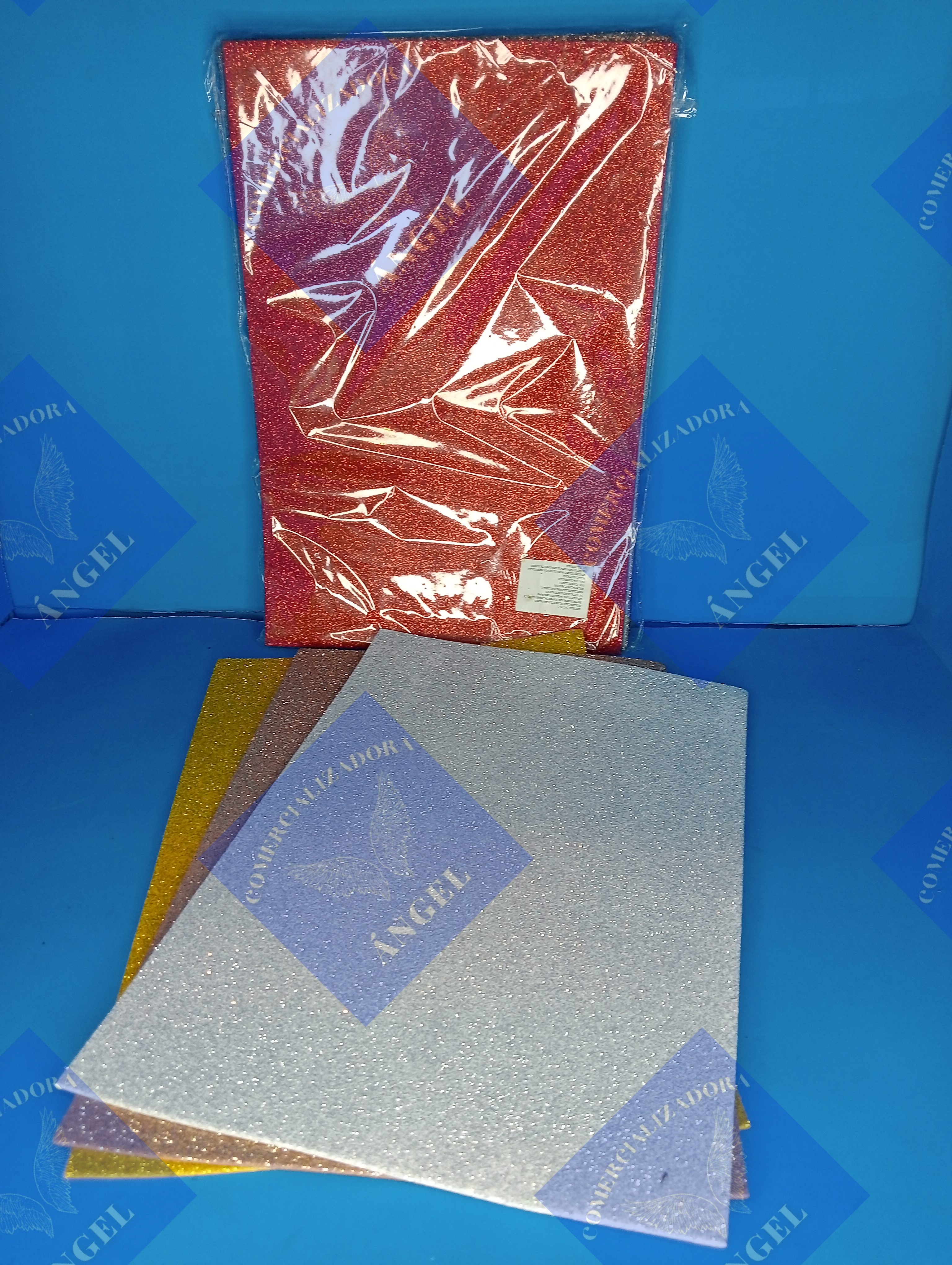 Paquete de 6 Juego de 10 hojas(30cm x 20cm) de Foamy diamantado liso