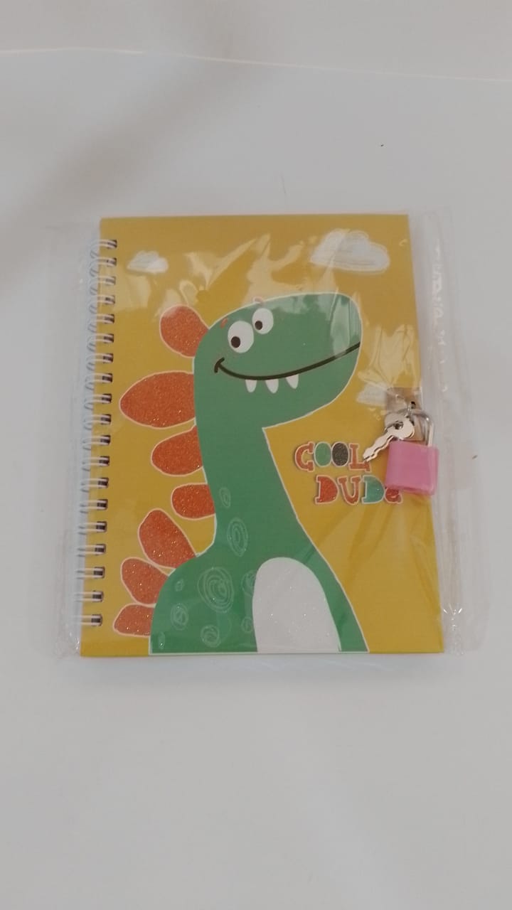  Diario con candado tamaño grande en diseños de dibujos animados  Dino